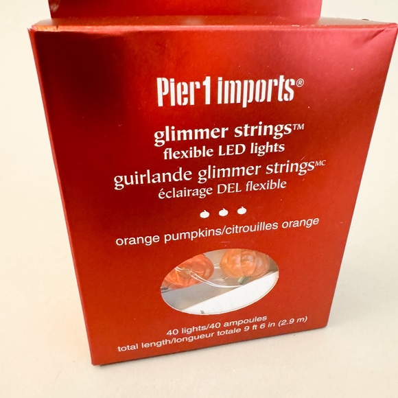 Pier 1 Orange Pumpkin Glimmer Strings Flexible LED Lights for Indoor Use - Picture 10 of 10